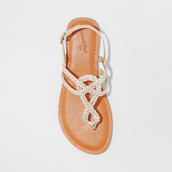 Universal Thread Shoes - Women's Jana Braided Thong Ankle Strap Sandal